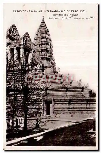 Cartes postales Exposition Coloniale Internationale De Paris Temple d angkor