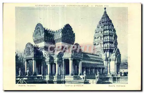 Cartes postales Exposition Coloniale Internationale De Paris Temple d angkor