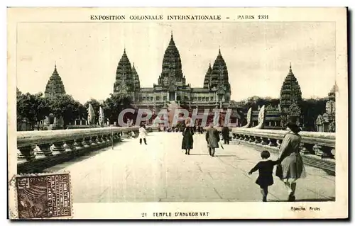 Cartes postales Exposition Coloniale Internationale De Paris temple d angkor vat