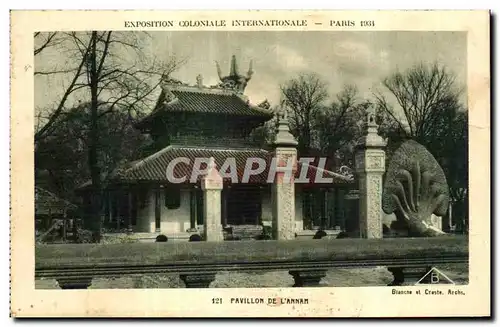 Cartes postales Exposition Coloniale Internationale De Paris pavillon de l annam