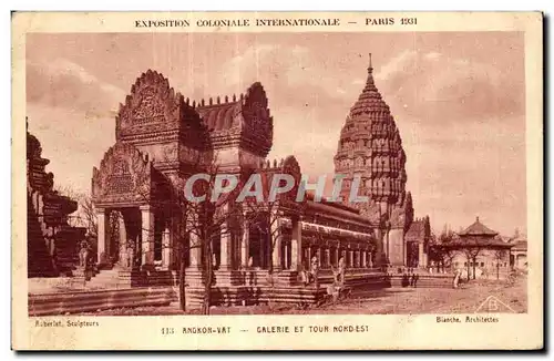Cartes postales Exposition Coloniale Internationale De Paris angkor vat galerie et tour nord est