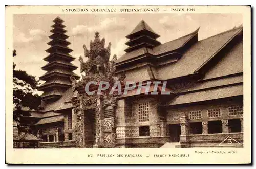 Cartes postales - Exposition Coloniale Internationale - Paris 1931 Pavillon des pays - bas - Facade principale