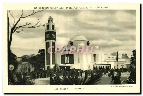 Cartes postales - Exposition Coloniale Internationale - Paris 1931 Algerie - Minaret