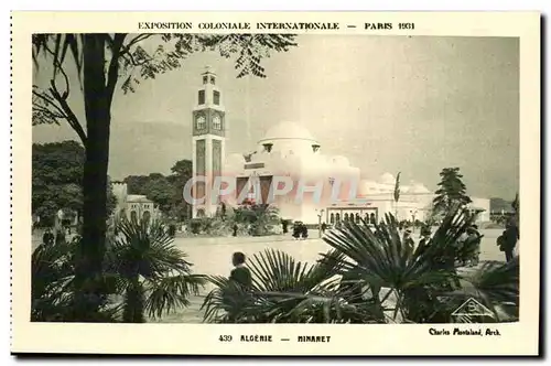 Cartes postales - Exposition Coloniale Internationale - Paris 1931 Algerie - Minaret