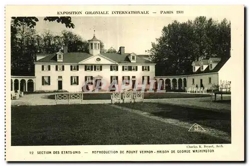 Cartes postales - Exposition Coloniale Internationale - Paris 1931 Section des Etats Unis - Reproduction de Moun