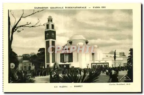 Cartes postales - Exposition Coloniale Internationale - Paris 1931 Algerie - Minaret