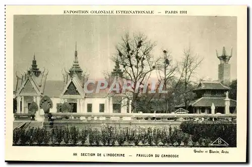 Cartes postales - Exposition Coloniale Internationale - Paris 1931 Section de l Indochine - Pavillon du Cambodge