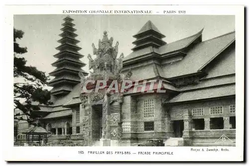 Cartes postales - Exposition Coloniale Internationale - Paris 1931 Pavillon des Pays-Bas - Facade Principale