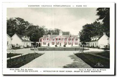 Cartes postales - Exposition Coloniale Internationale - Paris 1931 Section des Etats Unis - Reproduction de Moun