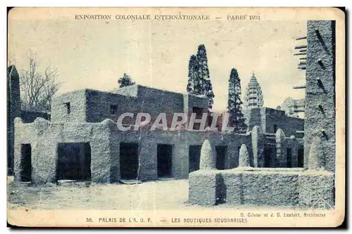 Cartes postales - Exposition Coloniale Internationale - Paris 1931 Palais de l AOF Boutiques soudanaises Soudan