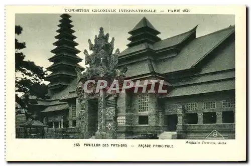 Cartes postales - Exposition Coloniale Internationale - Paris 1931 Pavillon des Pays-Bas - Facade Principale