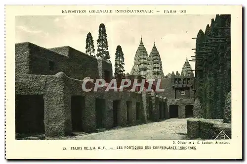 Cartes postales - Exposition Coloniale Internationale - Paris 1931 Palis de l A O F - Les portiques des commerca