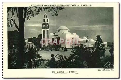 Cartes postales - Exposition Coloniale Internationale - Paris 1931 Algerie - Minaret