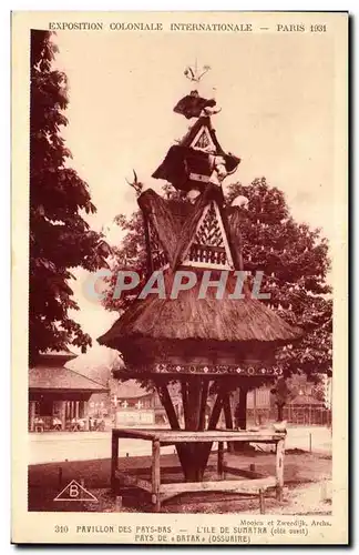 Cartes postales - Exposition Coloniale Internationale - Paris 1931 Pavillon des Pays-Bas - l ile de Sumatra