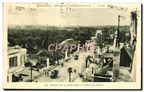 Cartes postales -Exposition Coloniale Internationale - Paris 1931 Avenue des Colonies vers la Porte de Reuilly