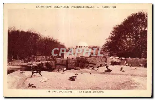 Cartes postales - Exposition Coloniale Internationale - Paris 1931 Parc Zoologique - La Savane Africane