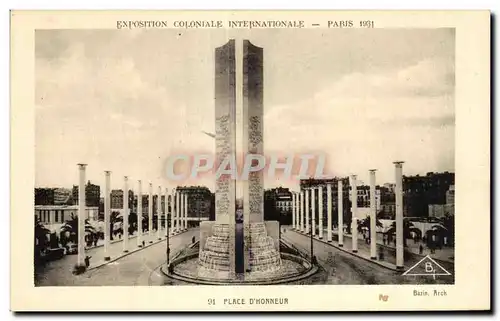 Cartes postales - Exposition Coloniale Internationale - Paris 1931 Place d Honneur