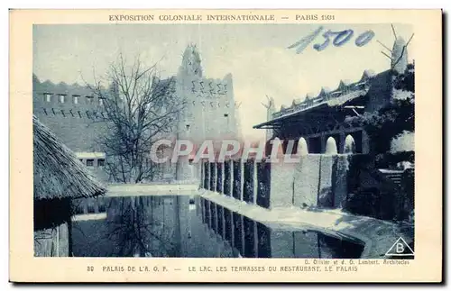 Cartes postales - Exposition Coloniale Internationale - Paris 1931 Palais de l A O F - Le Lac Terrasses du Resta