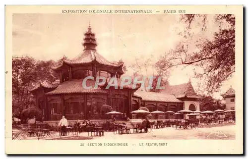 Cartes postales - Exposition Coloniale Internationale - Paris 1931 Section Indochinoise - Le Restaurant