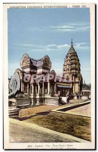 Cartes postales - Exposition Coloniale Internationale - Paris 1931 Angkor Vat - Tour Nord - Ouest