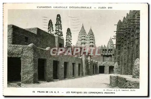 Cartes postales -Exposition Coloniale Internationale - Paris 1931 Palais de l A O F - Les portique des Comercant