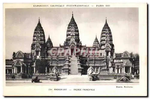 Cartes postales -Exposition Coloniale Internationale - Paris 1931 Angkor vat - Fracade Principale