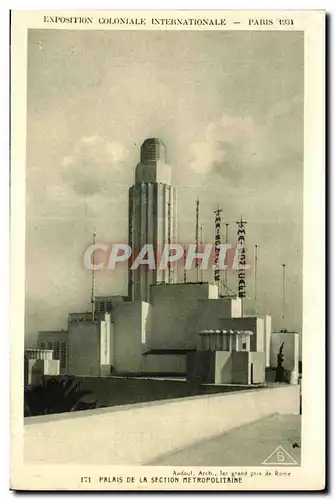 Ansichtskarte AK -Exposition Coloniale Internationale - Paris 1931 Palais de la Section Metropolitaine