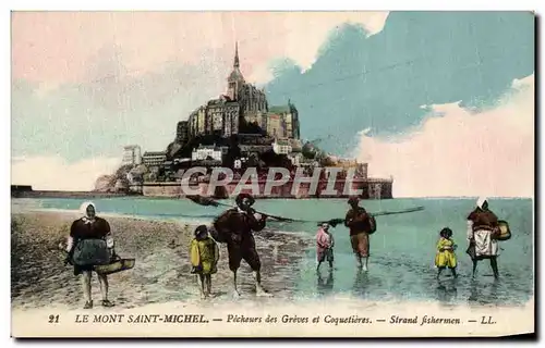 Cartes postales Le mont saint michel Pecheurs des greves et coquetieres