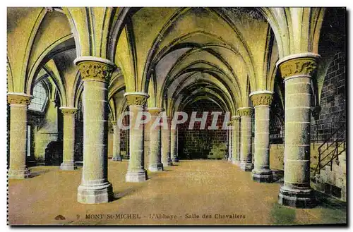 Cartes postales Mont st michel L abbaye salle des chevallers