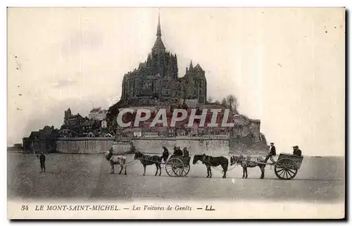 Cartes postales Le mont saint michel Les voitures de genets