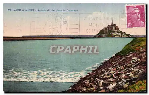 Cartes postales Mont st michel Arrivee du flot dons le couesnon