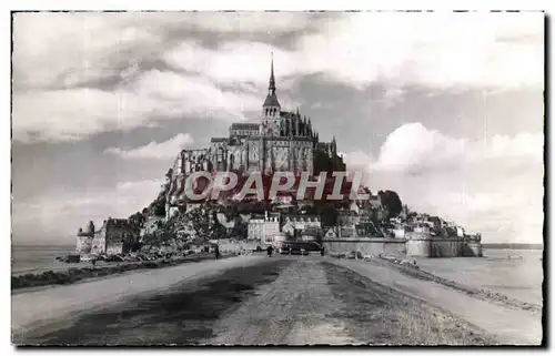 Cartes postales Le mont saint michel Vu de la digue