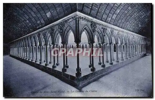 Cartes postales Abbaye dy mont michel Les galeries du cloitre