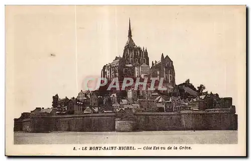 Cartes postales Le celebres pres sales du mont saint michel Le mont saint michel Cote est vu de la greve