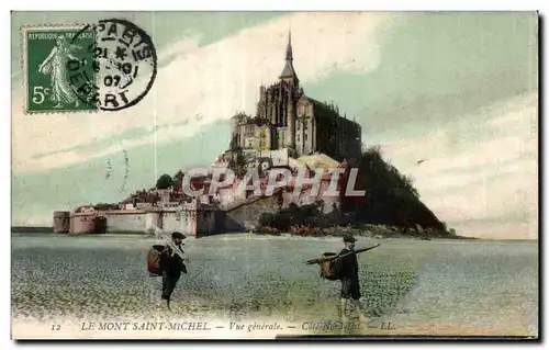 Cartes postales Le mont saint michel Vue generale cote nord Pecheurs