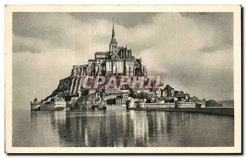 Cartes postales Abbaye du mont st michel Vue generale face sud maree haute