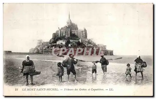 Ansichtskarte AK Le mont saint michel Pecheurs des greves et coquetieres