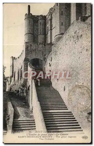 Cartes postales L escalier du grand degre le chatelet Mont Saint Michel