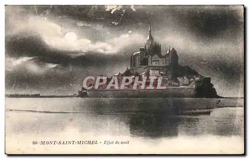 Cartes postales Mont saint michel Ellet de nuit