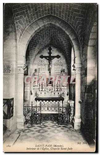 Cartes postales Saint pair Manche Interieur de l eglise chapelle saint jude