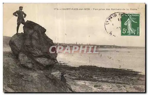 Cartes postales Saint pair sur mer vue prise des rochers de la crete