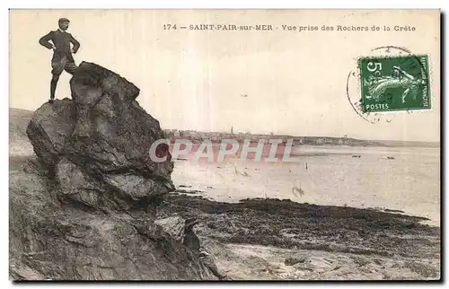 Cartes postales Saint pair sur mer vue prise des rochers de la create