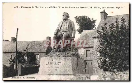 Ansichtskarte AK Environs de cherbourg greville la statue du peintre j f millet par marcel jacques