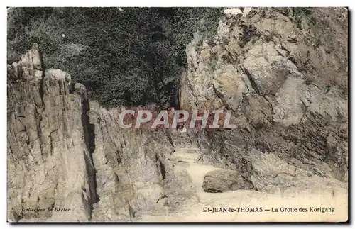 Cartes postales St Jean le ThomasLa grotte des Korigans