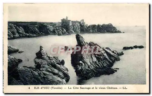 Cartes postales Ile D Yeu Le cote Sauvage et le Vieux Chateau