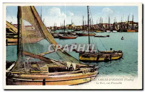 Cartes postales Les Sables D olonne Le port vue d Ensemble Bateaux