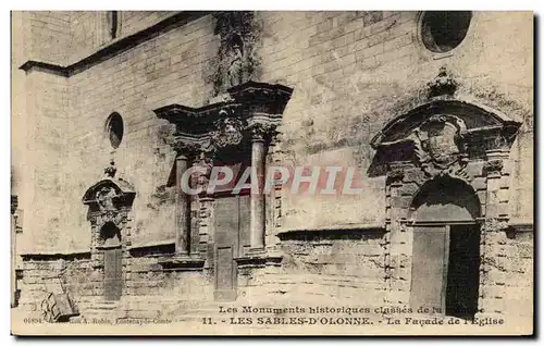 Cartes postales Les Sables D olonne Les monument historiques classes de la la facade de l Eglise