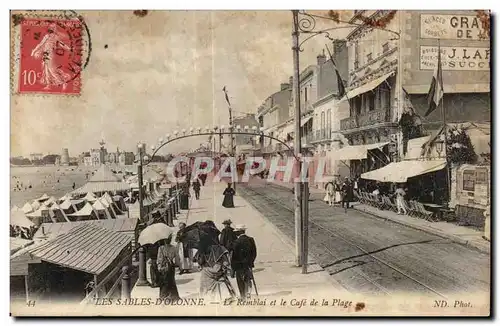 Cartes postales Les Sables D olonne Le remblai et le cafe de la plage