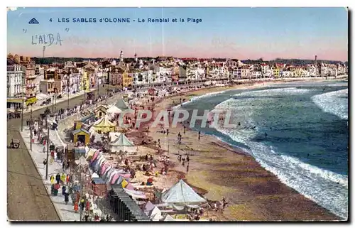 Cartes postales Sables D olonne Le remblai et la plage