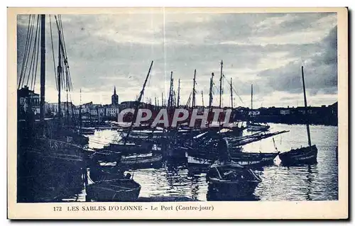 Cartes postales Les sables d Olonne le port contre jour Bateaux